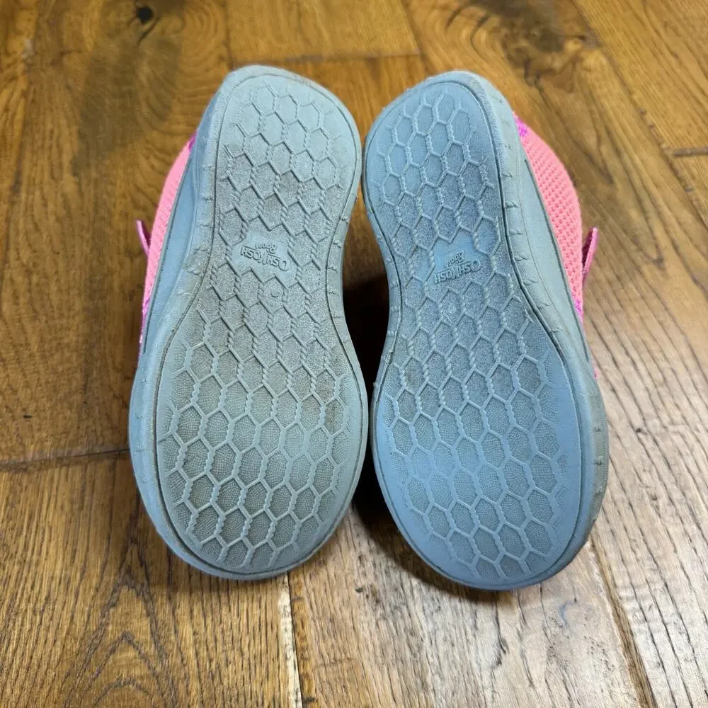 Oshkosh Bgosh Girls Mesh Bungee Shoes Closed Toe Pink Purple Kids Sz 12